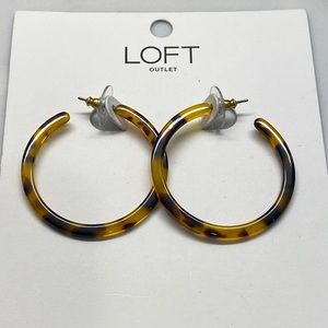 NWT LOFT Tortoise Hoop Earrings